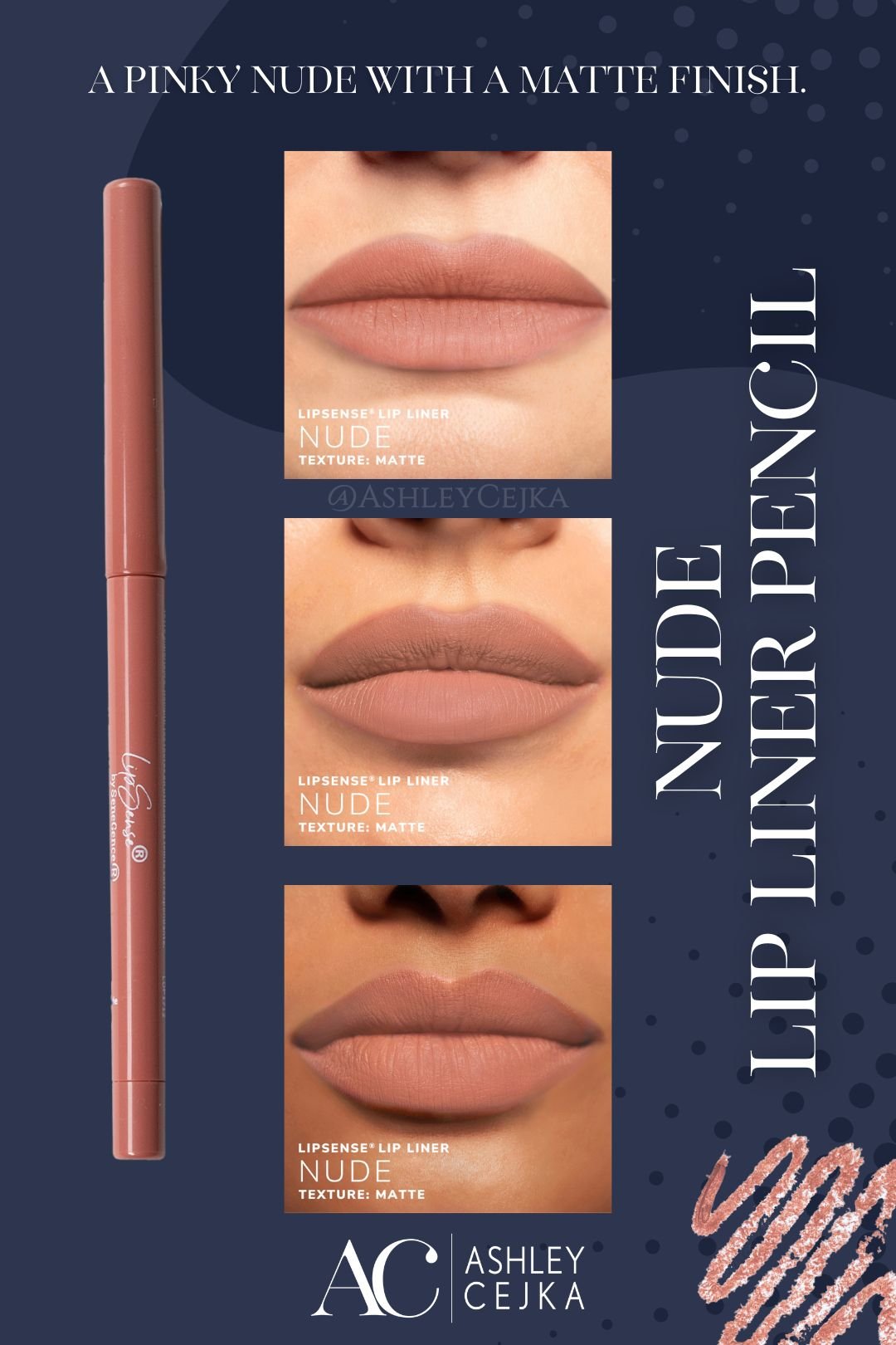 Nude LipSense Lip Liner: Long-Lasting Pinky Nude Matte Pencil
